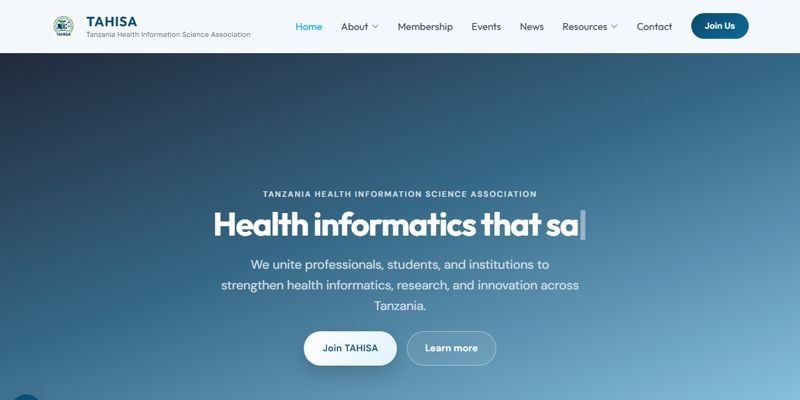 Screenshot of the TAHISA website
